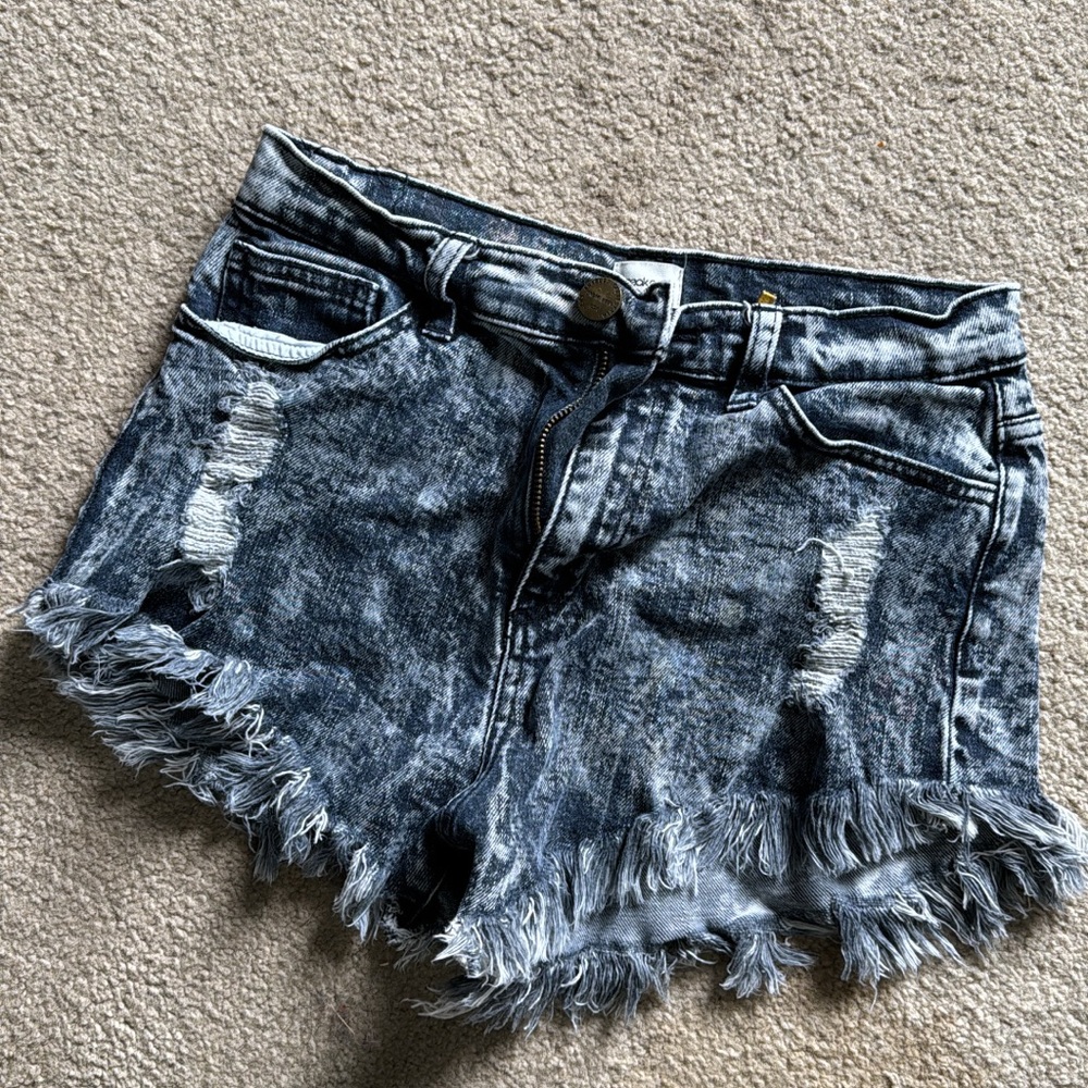 Black distressed Jean shorts